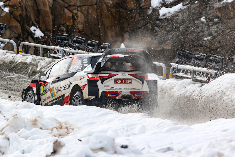 Toyota Yaris WRC 2019 w czasie Rajdu Szwecji - za kierownicą Jari-Matti Latvala