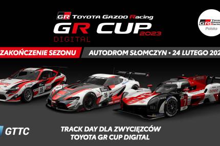 Wręczenie pucharów dla zwycięzców TOYOTA GR CUP DIGITAL - Autodrom Słomczyn 24 lutego 2024