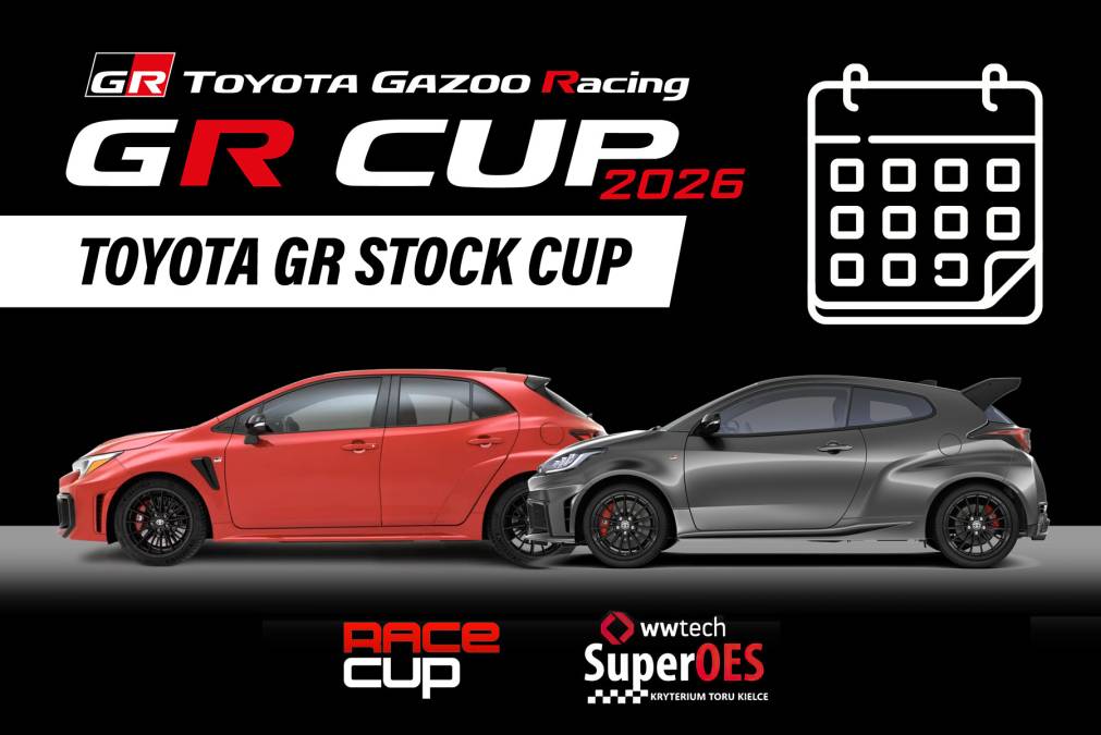 Kalendarz fazy kwalifikacyjnej TOYOTA GR STOCK CUP 2026 (aut GR Yaris i GR Corolla z ograniczonym zakresem przeróbek)